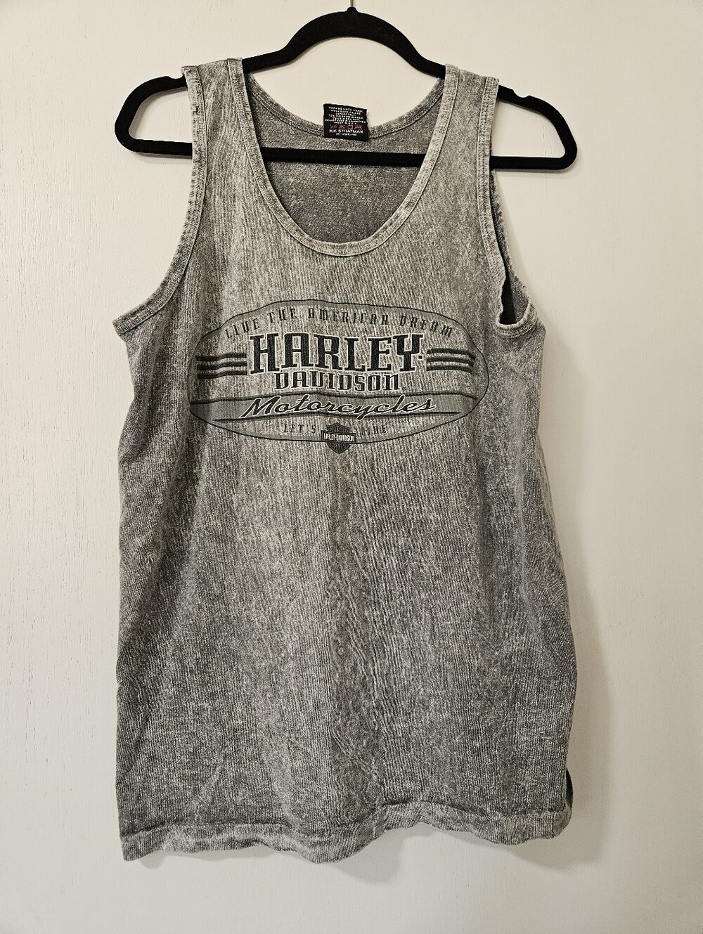 Harley-Davidson Honolulu HI Acid Wash Grey Graphic Tank Top Size Medium M
